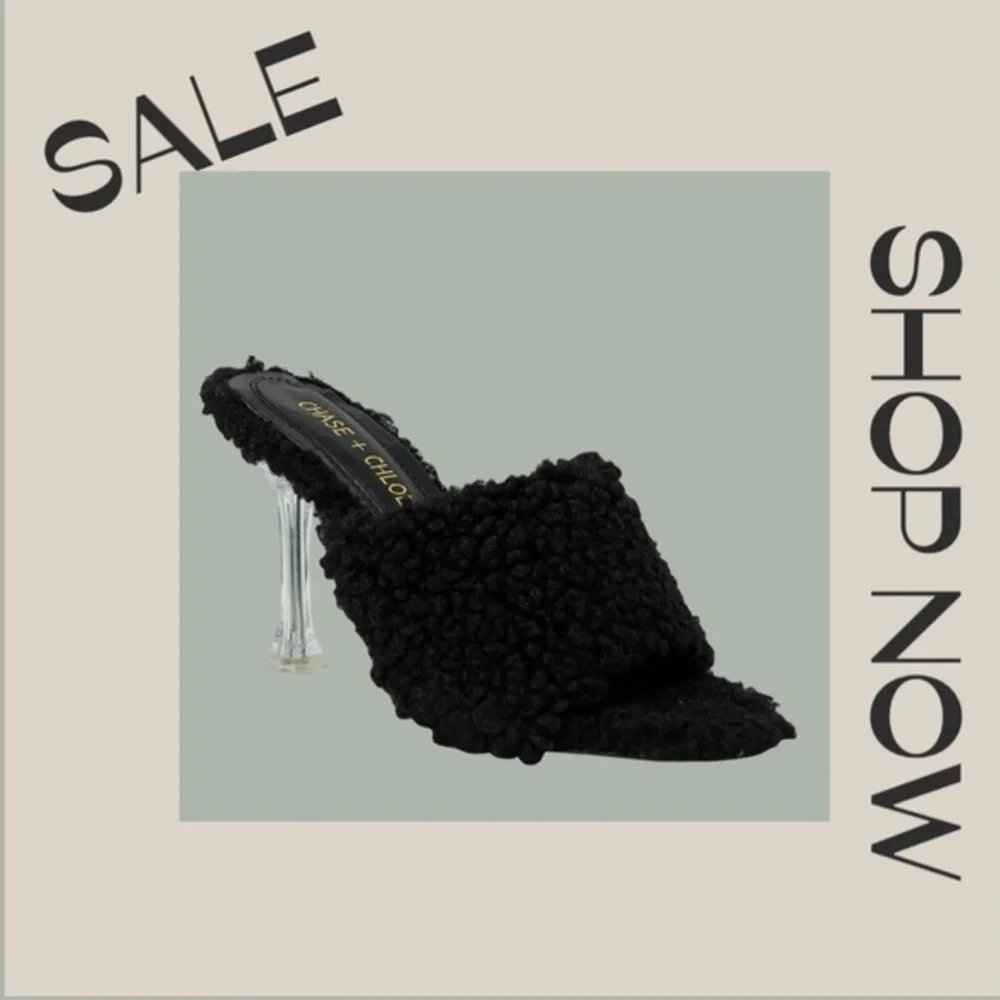 Chase + Chloe Black Textured Heels